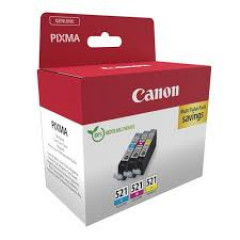 Canon CLI-521 C/M/Y Multi pack - 3-pack - 9 ml - yellow, cyan, magenta - original - box - ink tank - for PIXMA iP3600, iP4700, MP540, MP550, MP560, MP620, MP630, MP640, MP980, MP990, MX860, MX870
